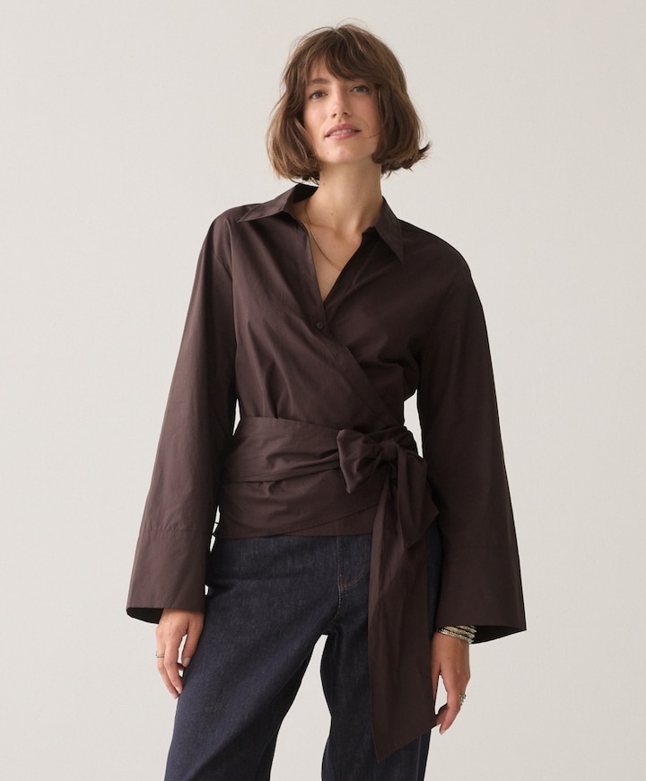 Dames blouse bruin