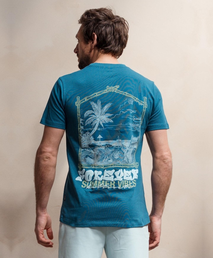 Heren T-shirt blauw