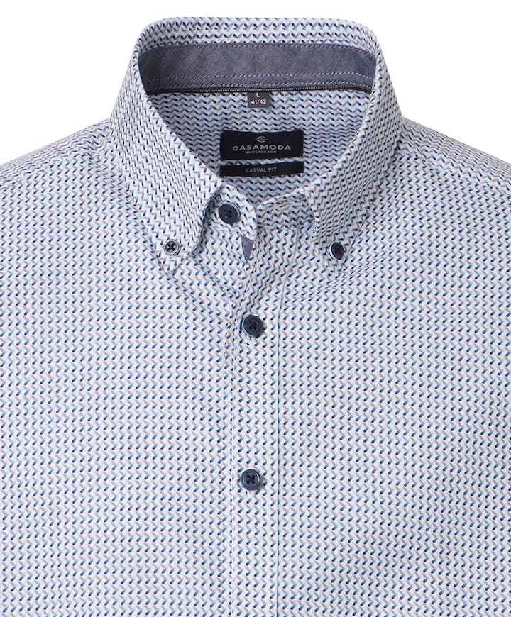 Heren overhemd lange mouw blauw