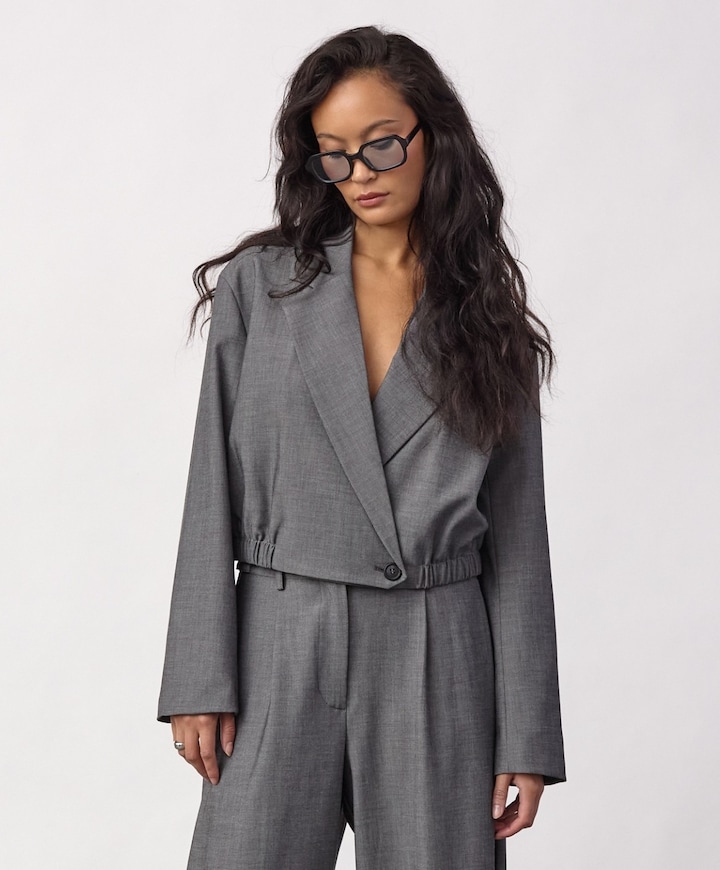 Dames blazer grijs