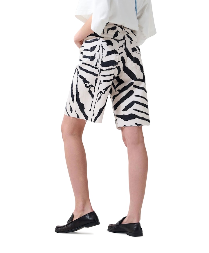 Loose fit zebra dames jorts  grijs