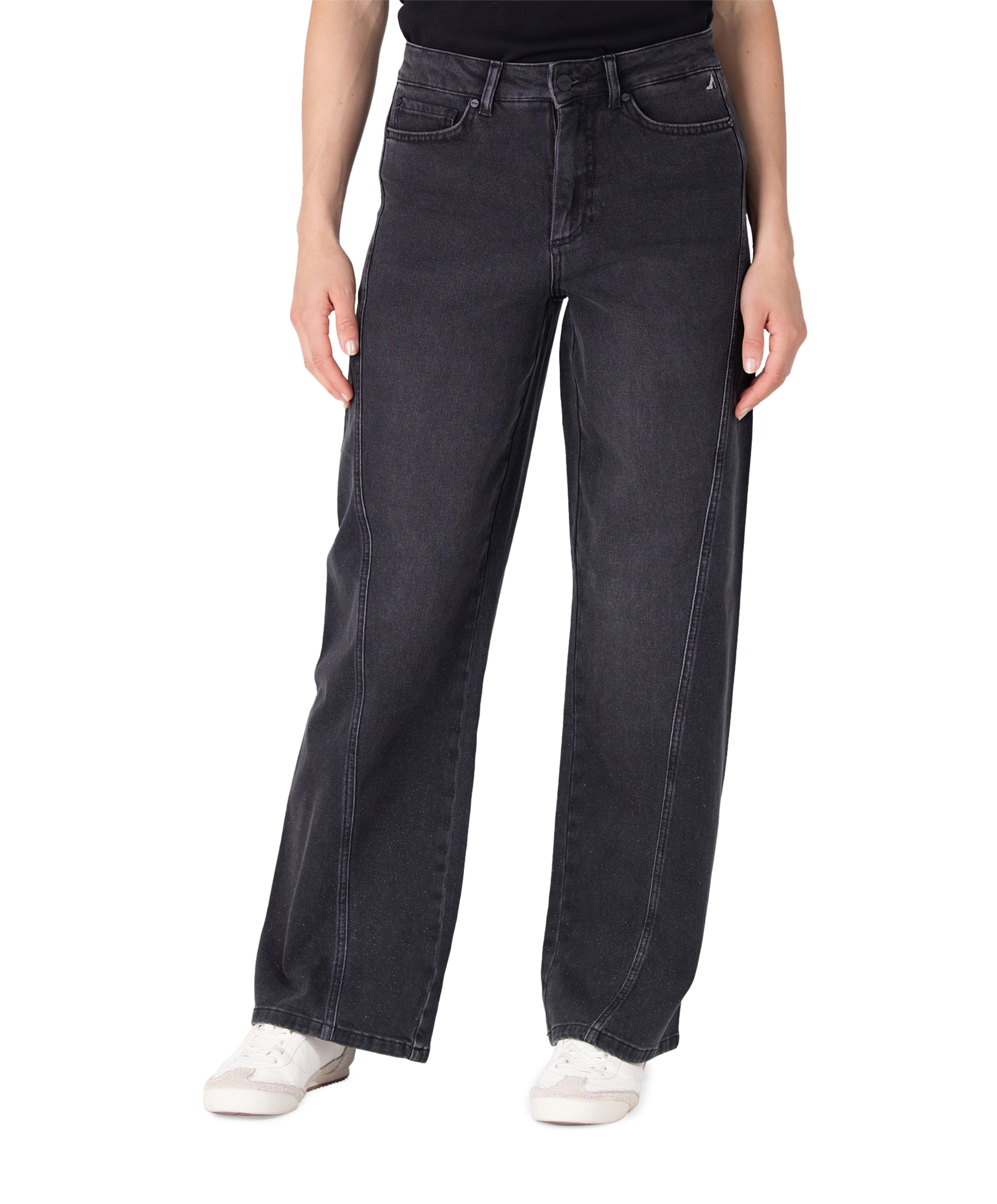 EVY GDS 457 wide leg with glitterspray jeans grijs