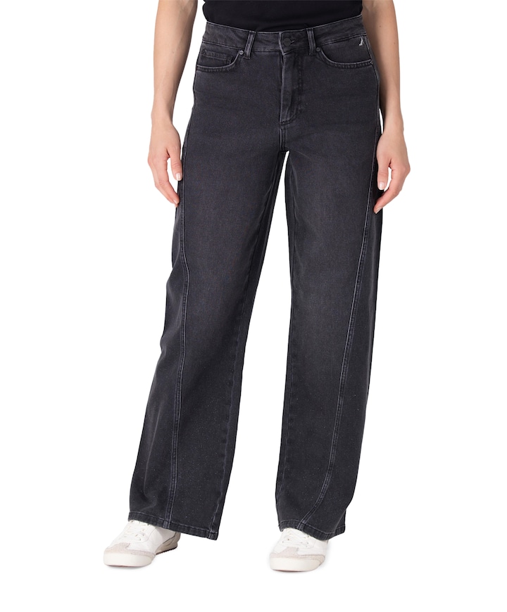 EVY GDS 457 wide leg with glitterspray jeans grijs