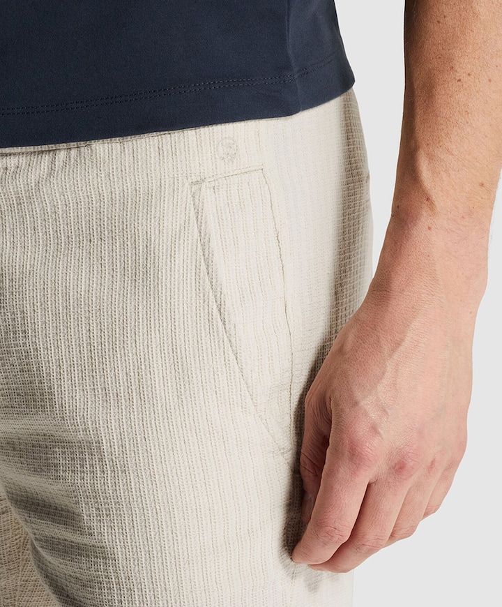 CHINO SHORTS STRUCTURE heren korte broek beige
