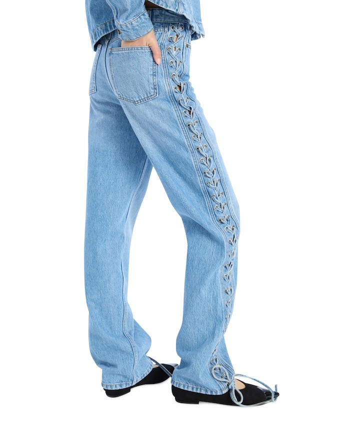 Twisted Lacing dames jeans blauw