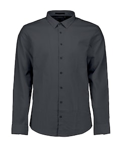 Heren overhemd lange mouw blauw