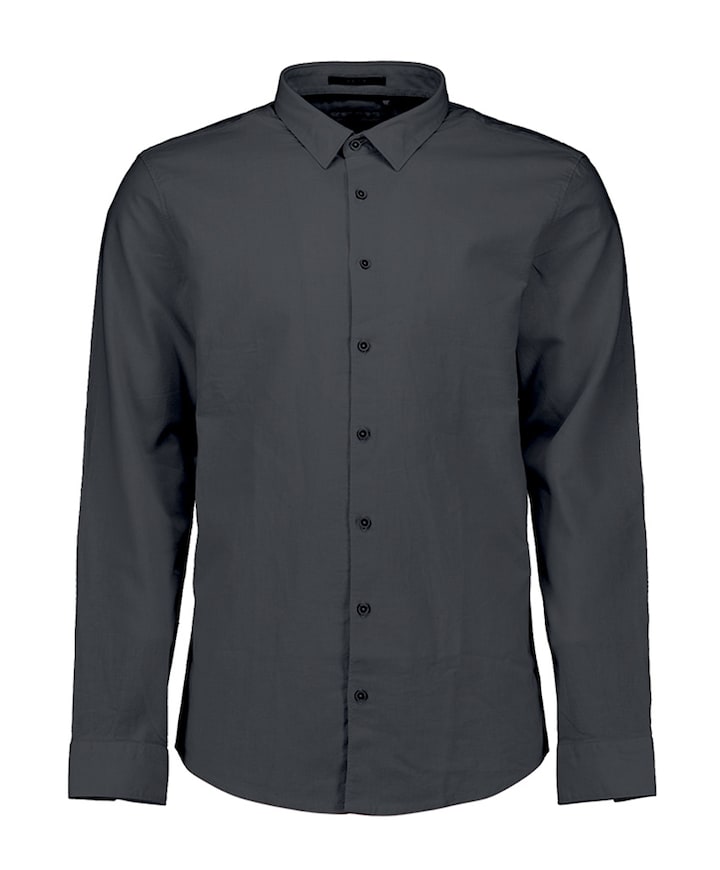 Heren overhemd lange mouw blauw