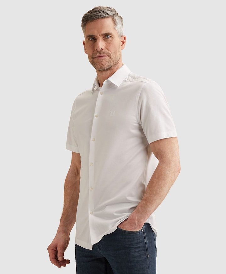 Heren overhemd korte mouw wit