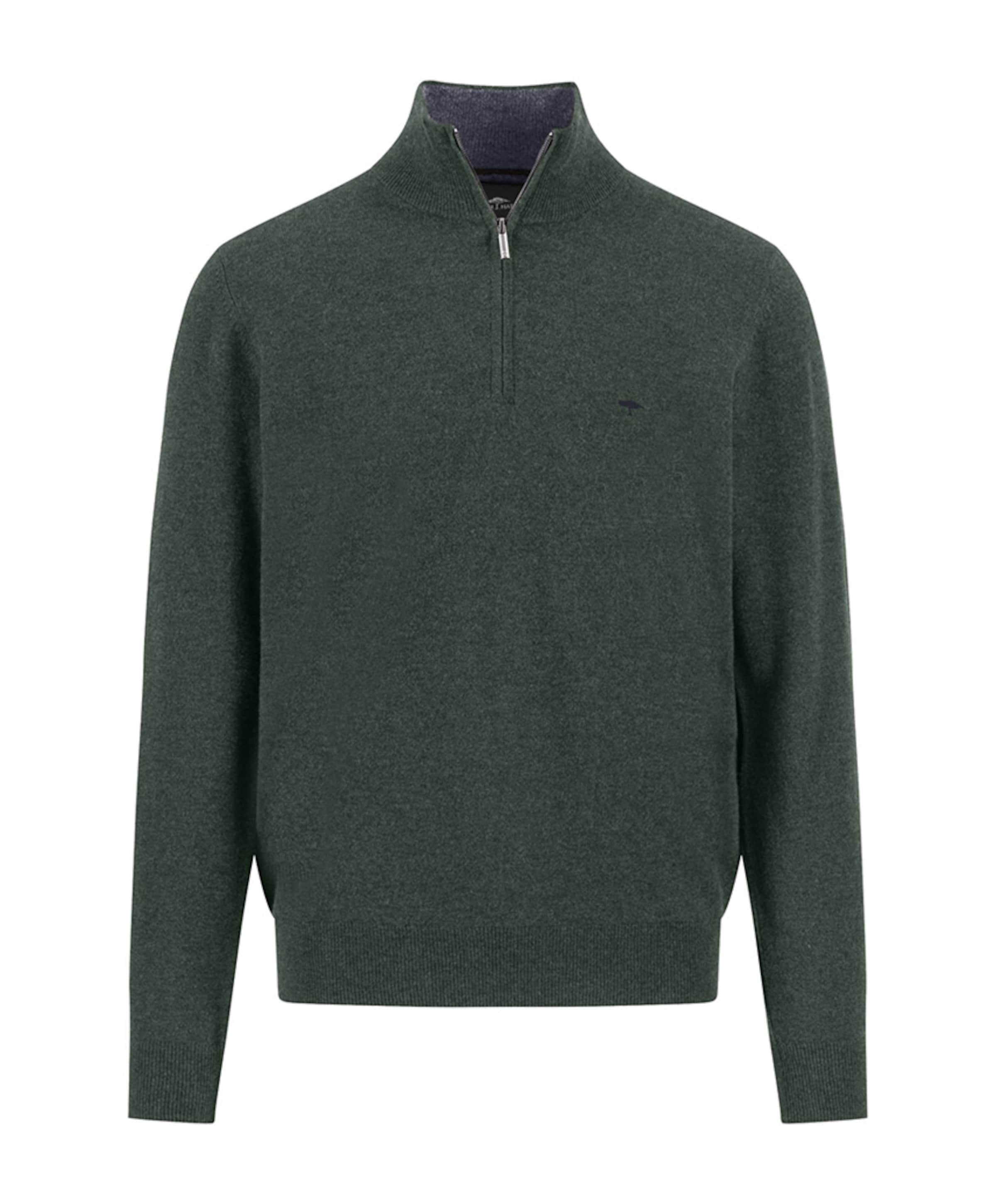 Heren trui met rits groen