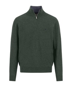 Heren trui met rits groen
