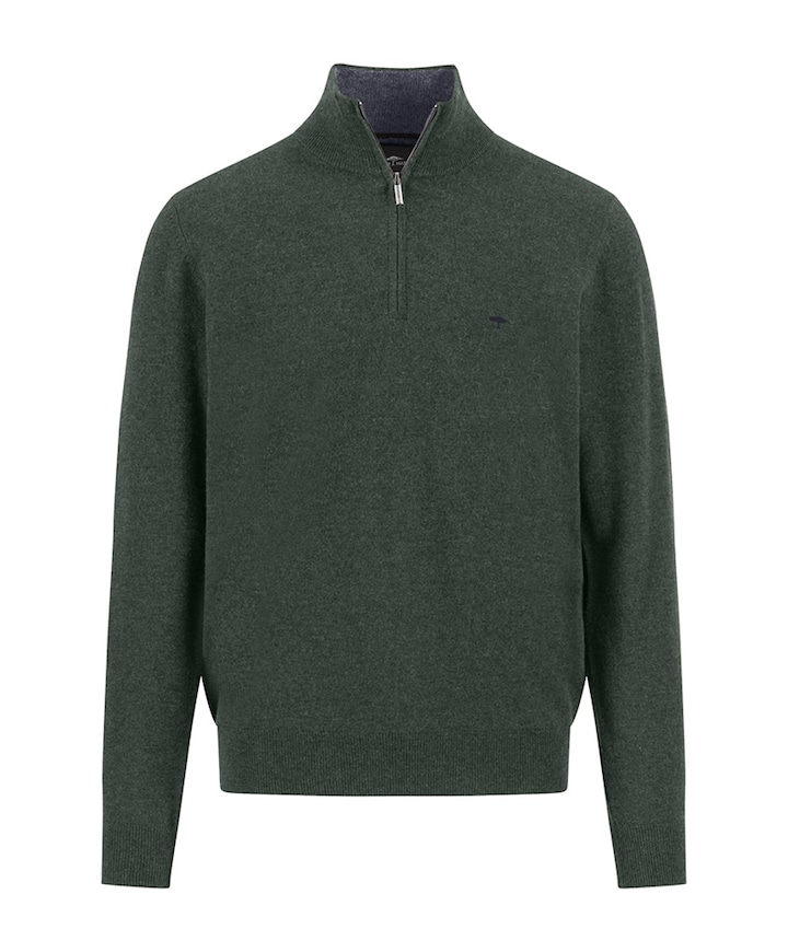 Heren trui met rits groen