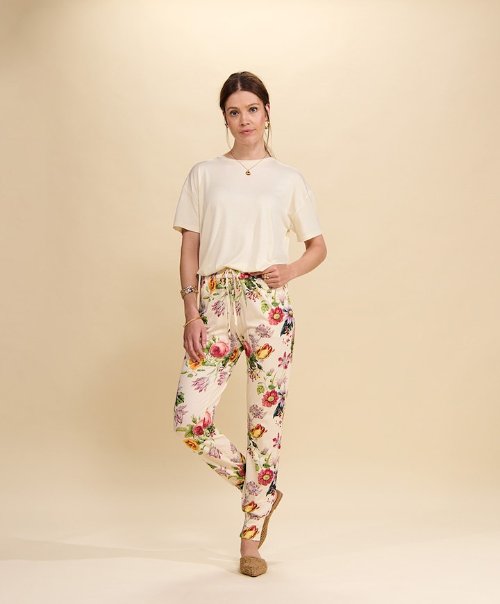 Dames pyjamabroek ecru