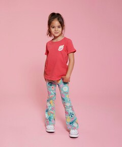 Flared broek AOP meisjes broek groen