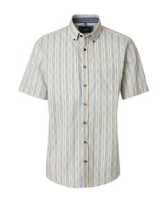 Heren overhemd korte mouw geel