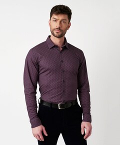 Overhemd lange mouw bordeaux