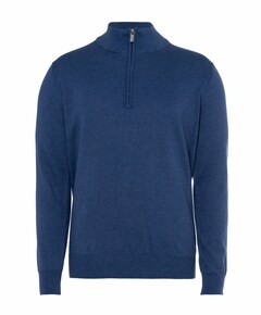 Heren trui met rits blauw