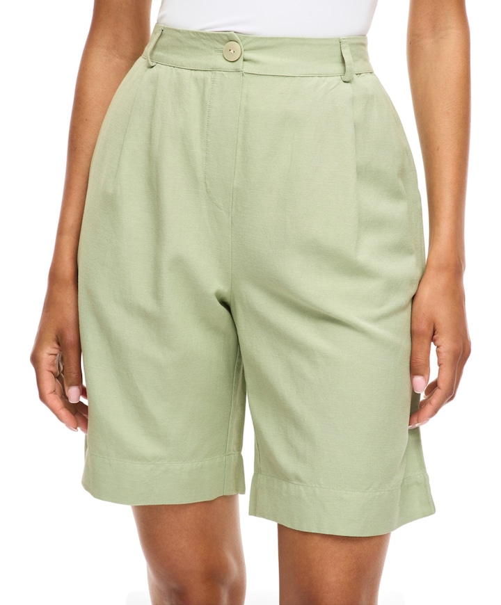 VIPRISILLA HW BERMUDA SHORTS/VOL - dames bermuda groen