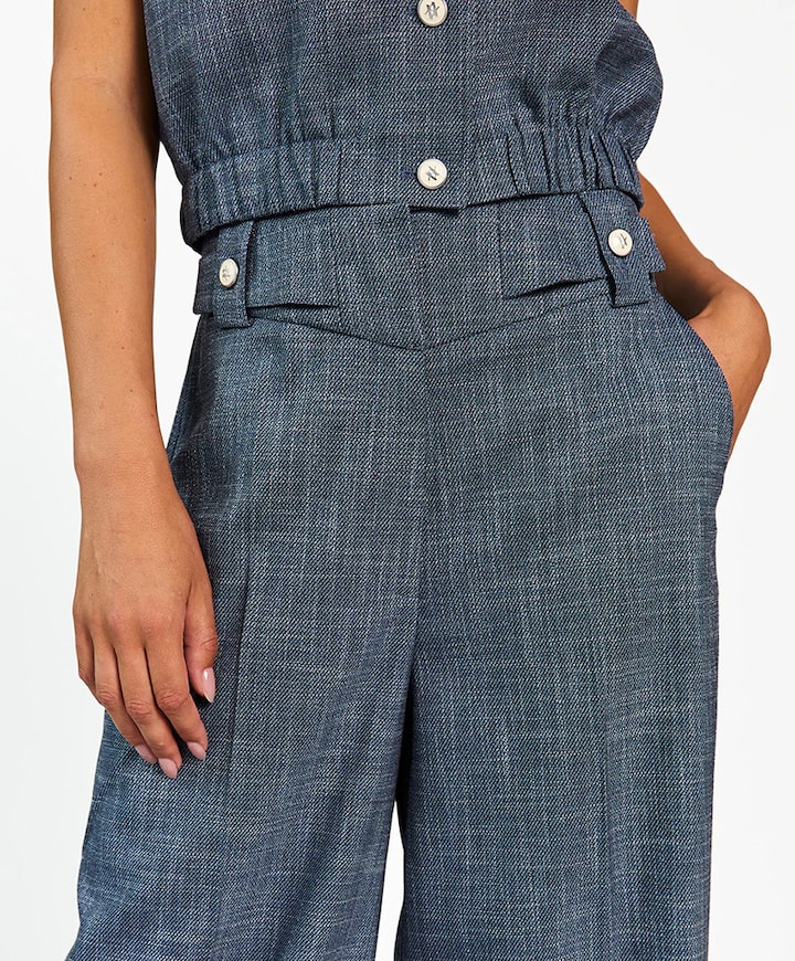 NORE BUTTONS DENIM VIS 368 dames broek blauw