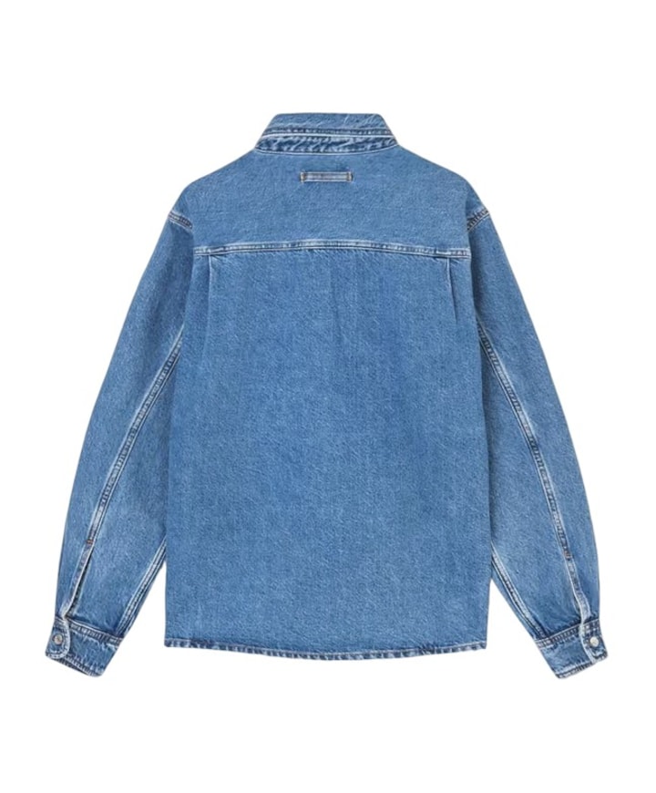Heren overhemd lange mouw blauw