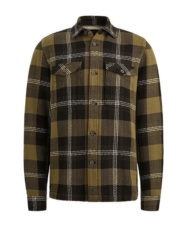 Heren overhemd lange mouw groen