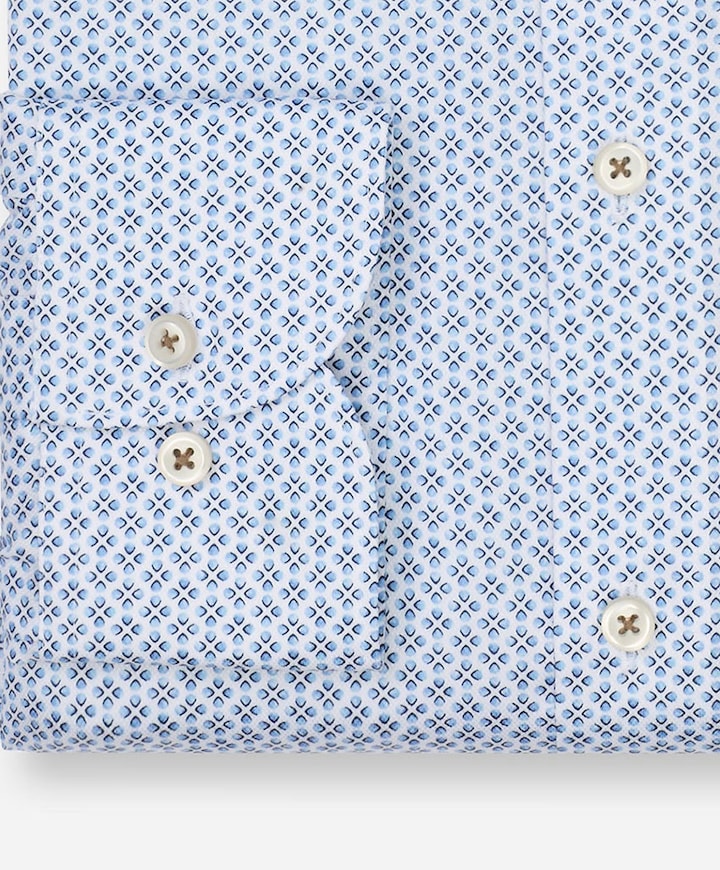 Heren overhemd lange mouw blauw