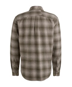 Heren overhemd lange mouw bruin