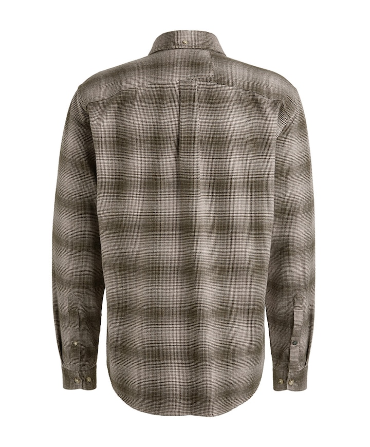 Heren overhemd lange mouw bruin