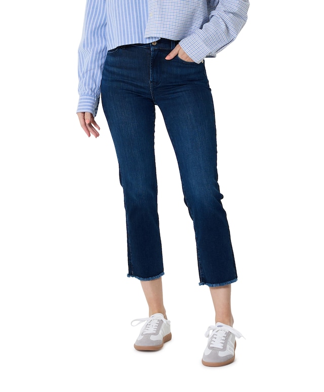 The straight crop slim illusion la jolla jeans blauw