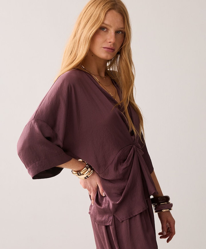 Dames blouse bruin