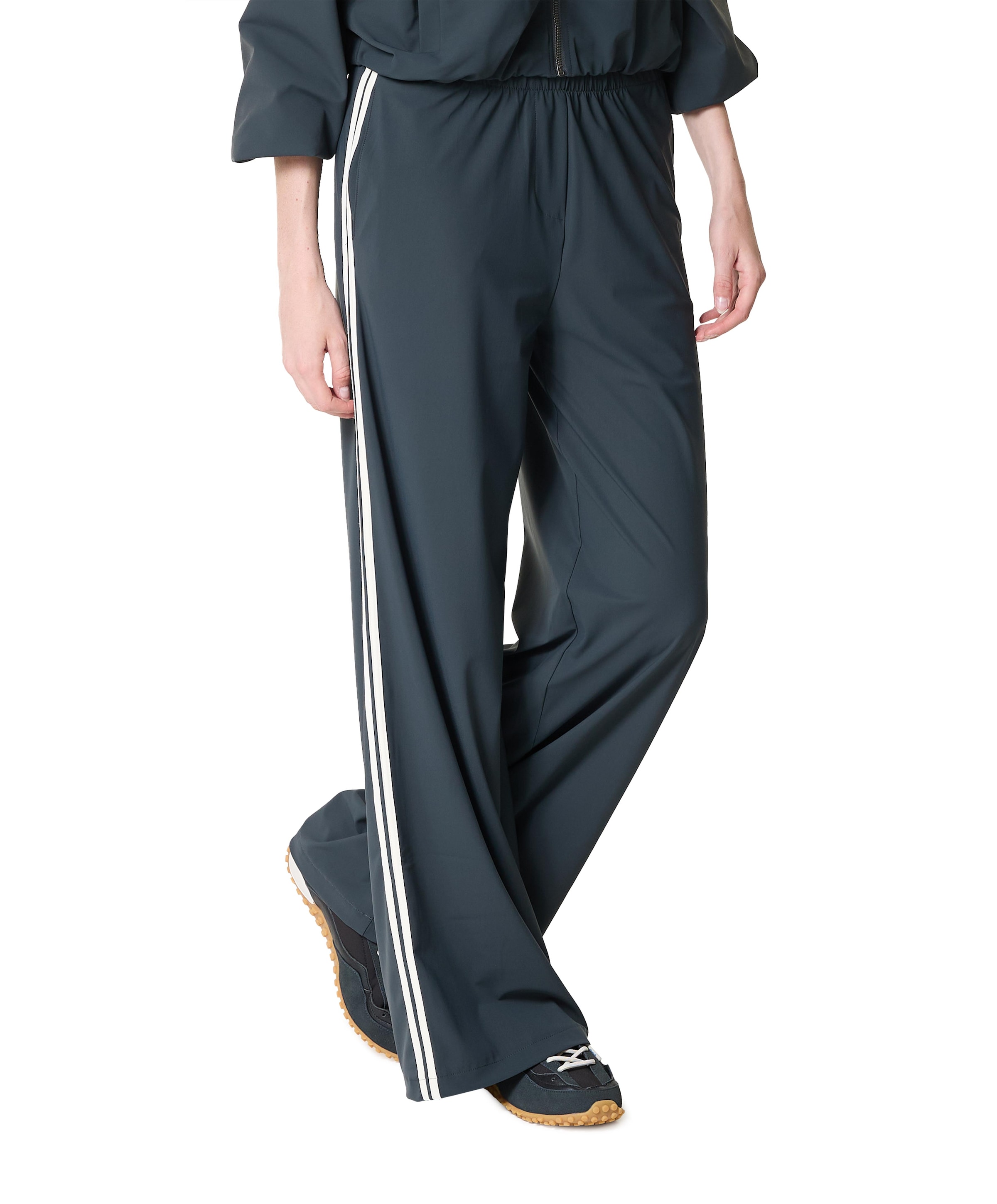 Stripe dames broek grijs