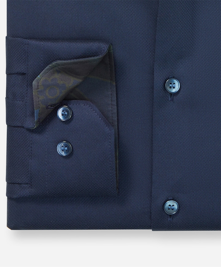 Heren overhemd lange mouw blauw