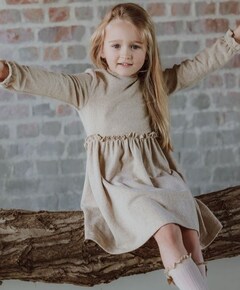 Meisjes jurk beige