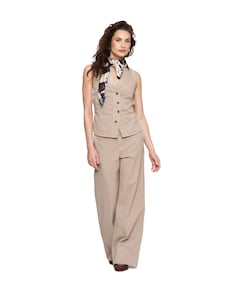 Wide dames broek beige