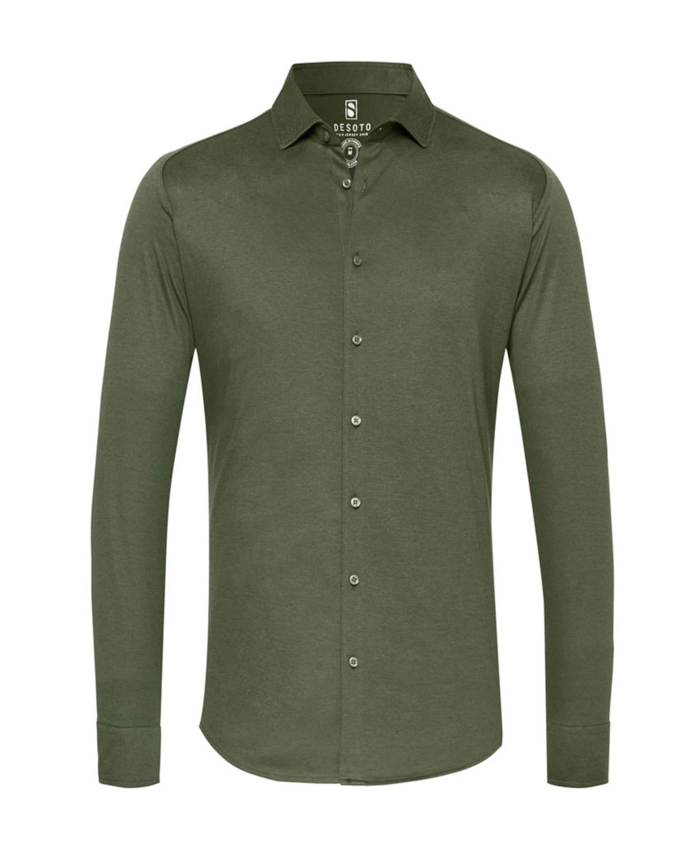 Heren overhemd lange mouw groen