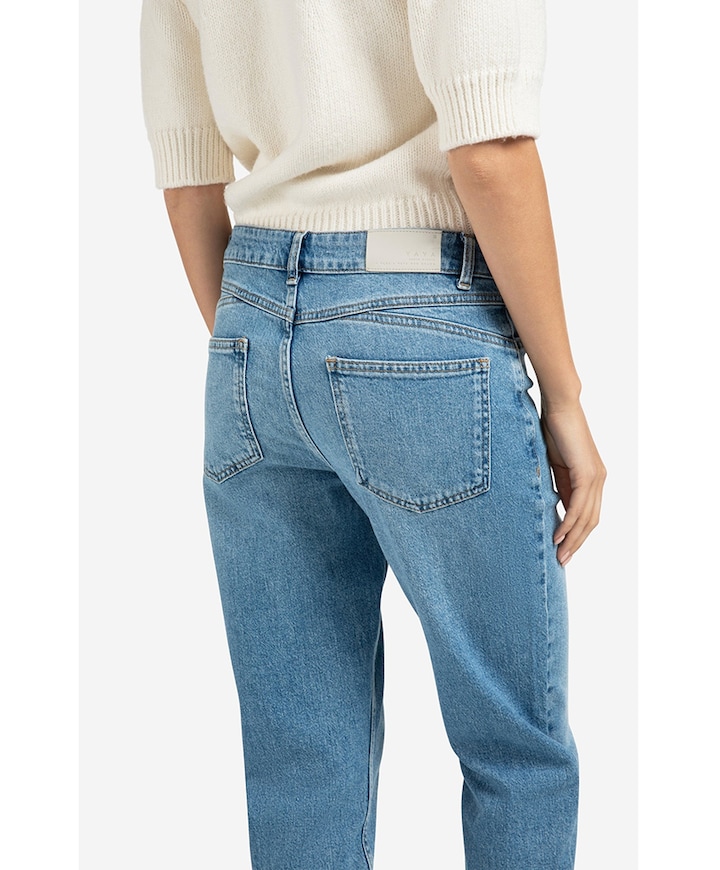 Mid waist boyfriend broek blauw