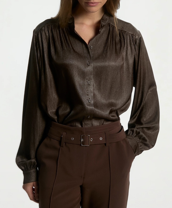 Dames blouse bruin