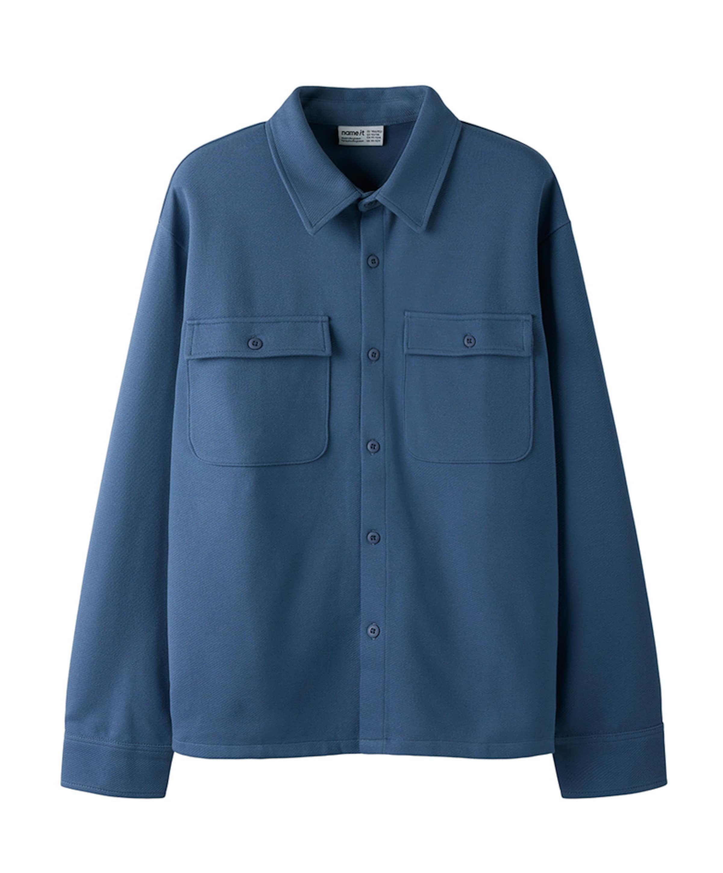 Jongens overhemd lange mouw blauw