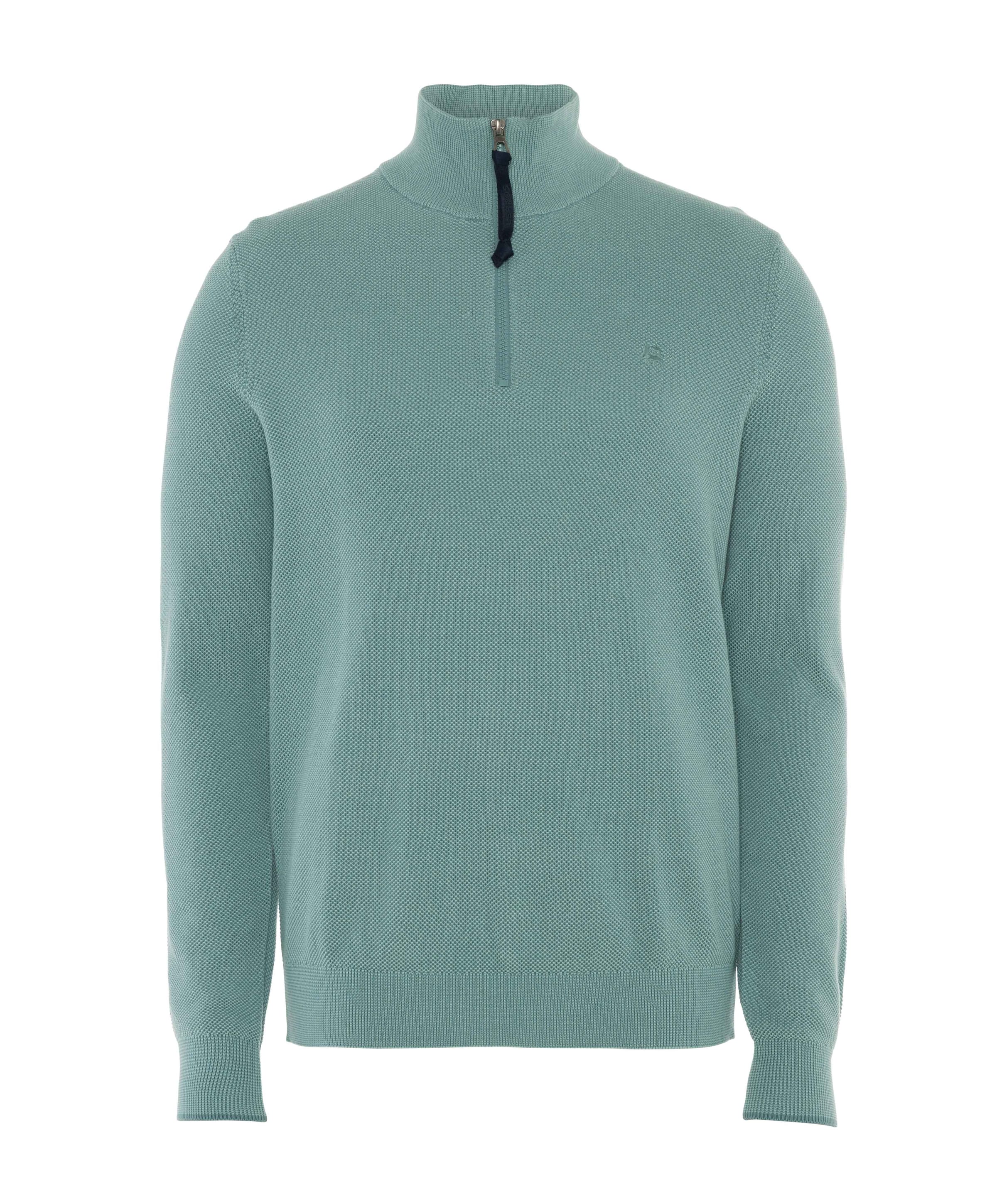 Heren trui met rits blauw