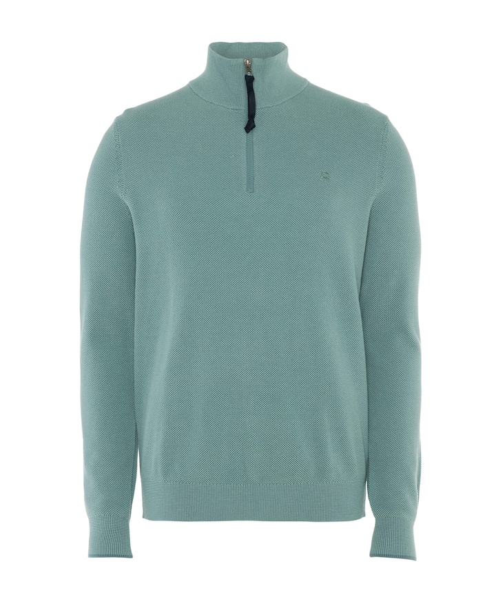 Heren trui met rits blauw