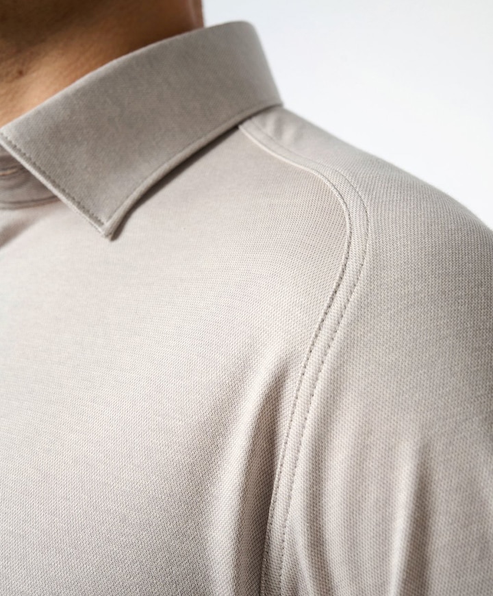 Overhemd korte mouw beige