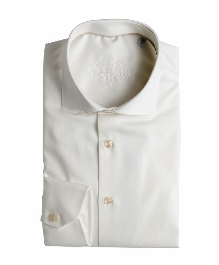 Heren overhemd extra lange mouw ecru