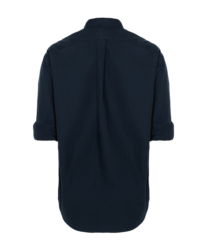 Heren overhemd lange mouw blauw