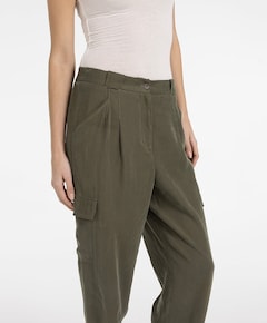 Woven staight leg cargo dames broek groen