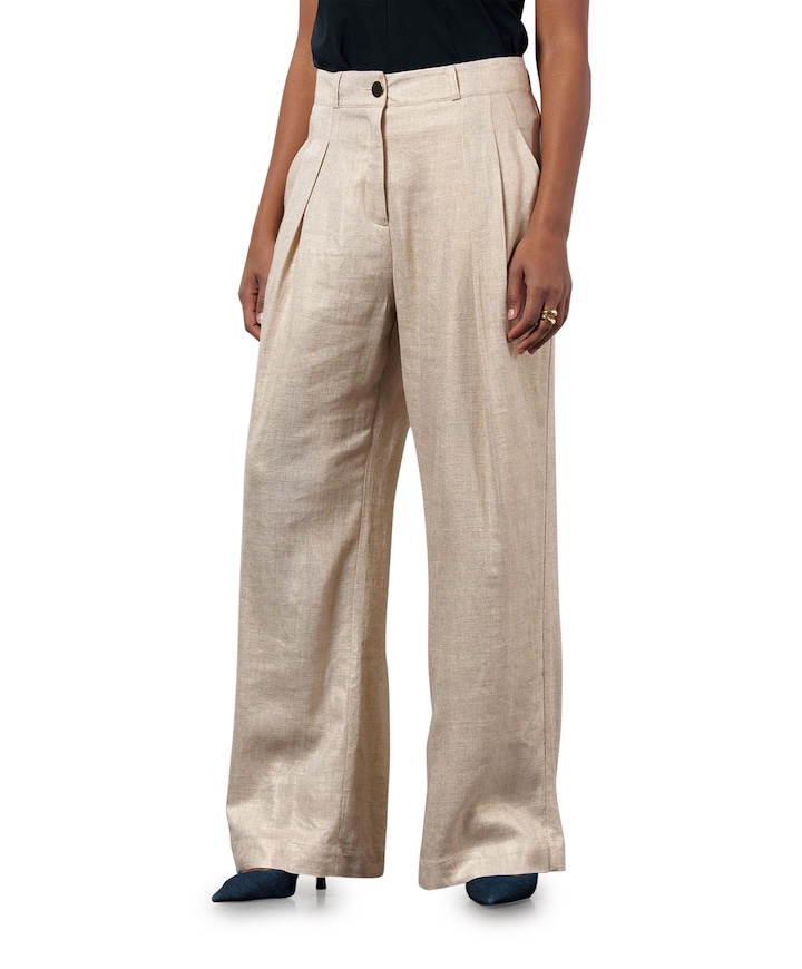 Riley gold linen broek goud