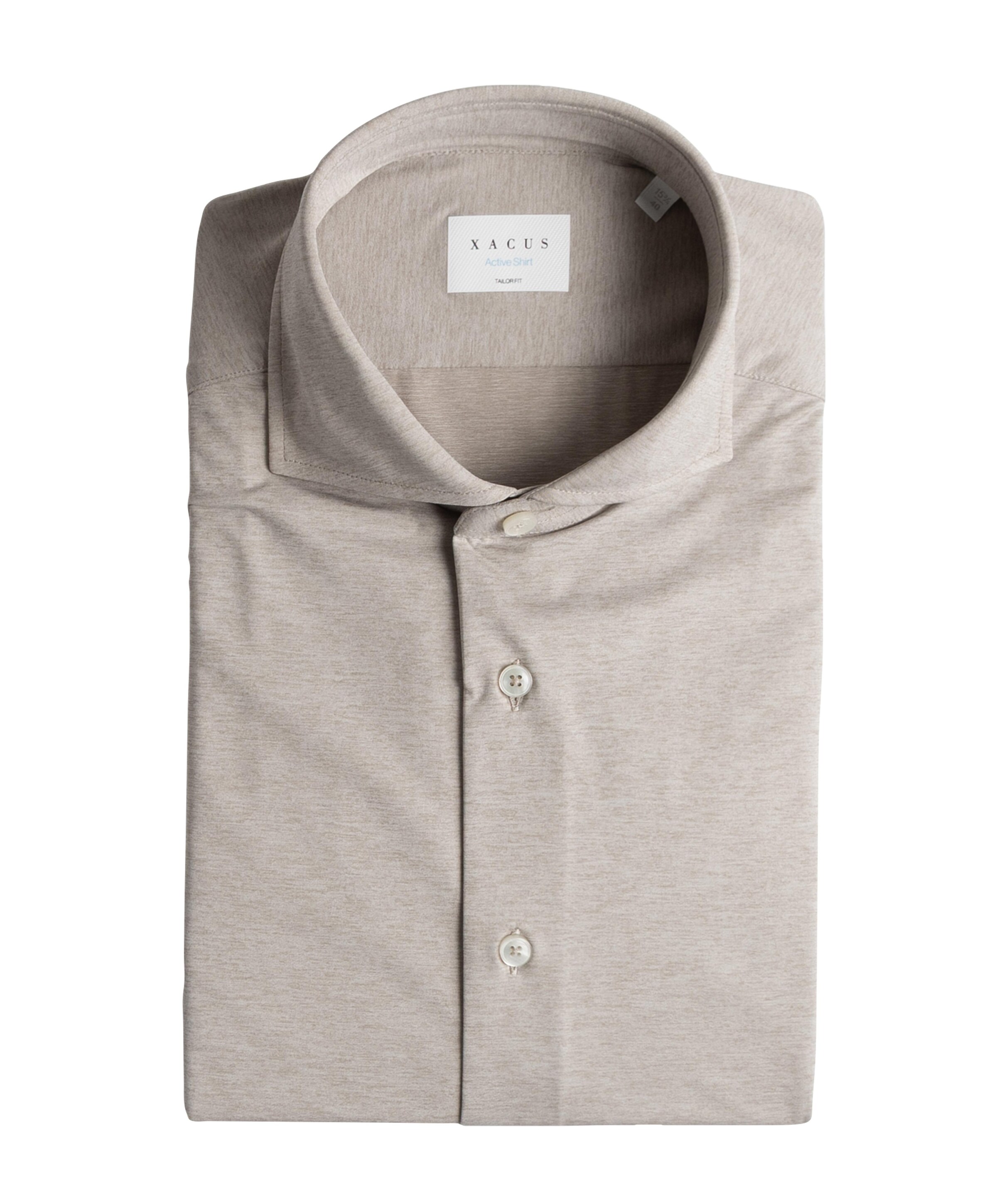 Heren overhemd lange mouw beige