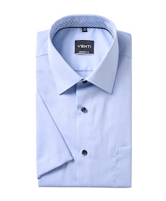 Heren overhemd korte mouw blauw