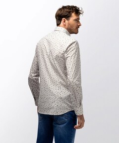 Heren overhemd lange mouw beige