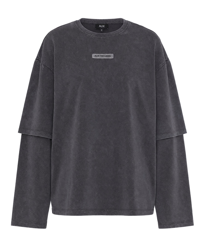 Dames longsleeve grijs