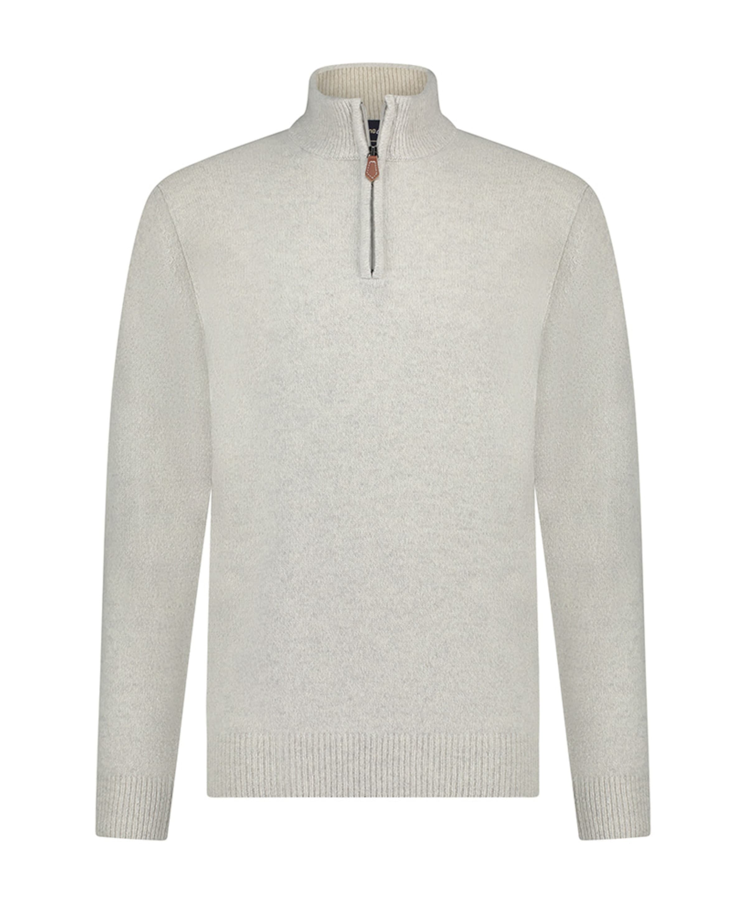 Heren trui met rits grijs