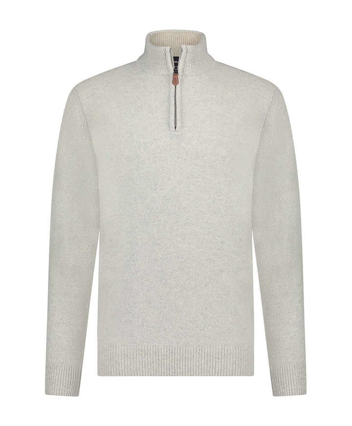 Heren trui met rits grijs